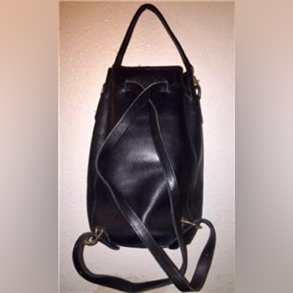 Coach Vintage Daypack Drawstring Black Glove Leather Backpack Bucket Hand Bag - Picture 2 of 7
